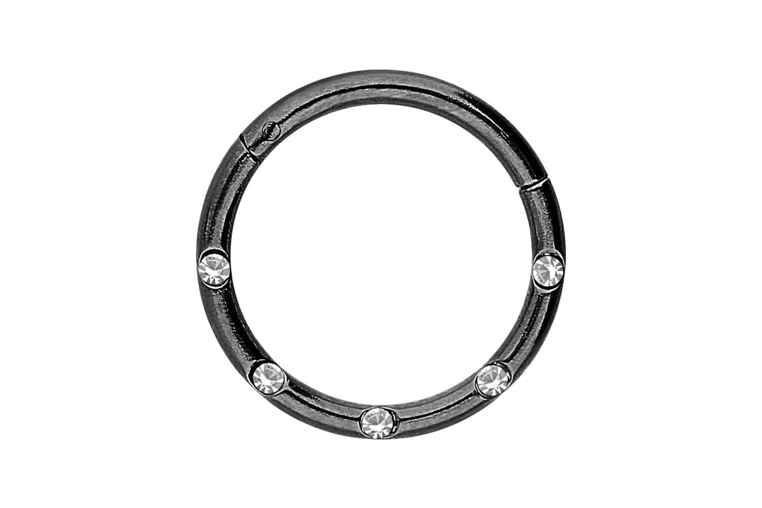 Chirurgenstahl Segmentring Clicker Piercing 5 KRISTALLE